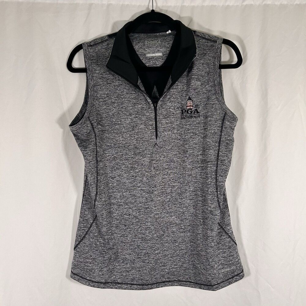 PGA Southern Hills 2022 Tank Top Women Medium Grey Mock Neck Cutter Buck UPF 50+